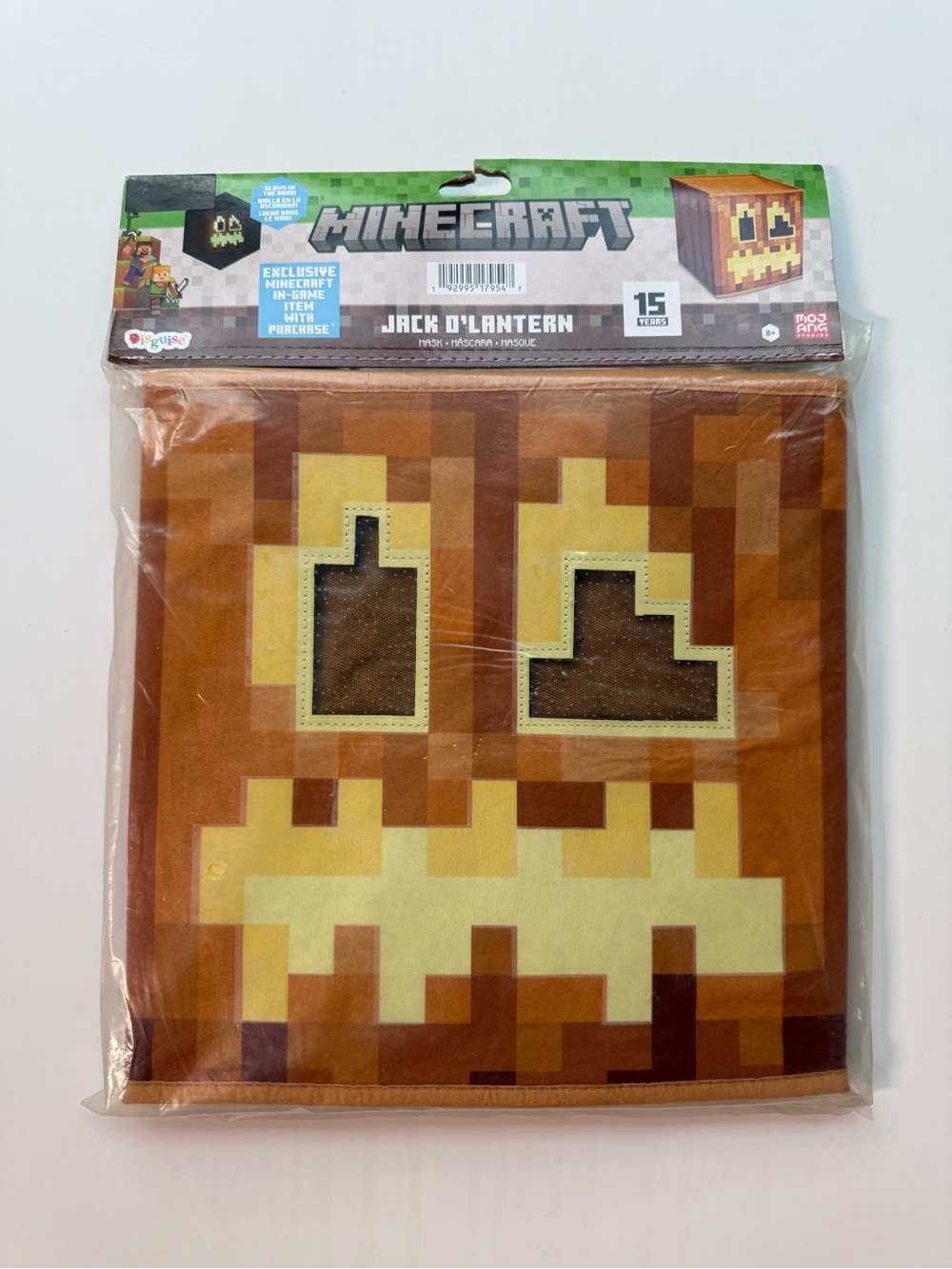 Minecraft Jack O'Lantern Kids Halloween Mask - Glow in the dark